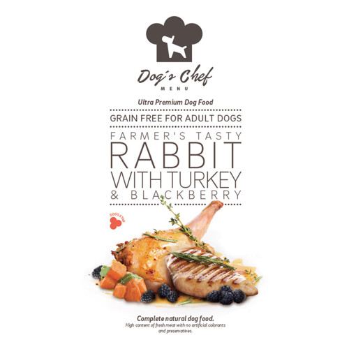 DOG’S CHEF Farmer’s Tasty Rabbit with Turkey & Blackberry 500g