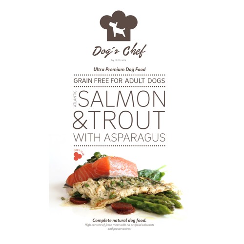DOG’S CHEF Atlantic Salmon & Trout with Asparagus 12kg