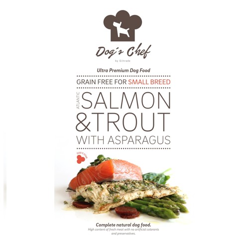 DOG’S CHEF Atlantic Salmon & Trout with Asparagus for SMALL BREED 500g