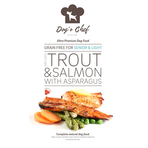 DOG’S CHEF Diet Loch Trout & Salmon with Asparagus SENIOR & LIGHT 500g