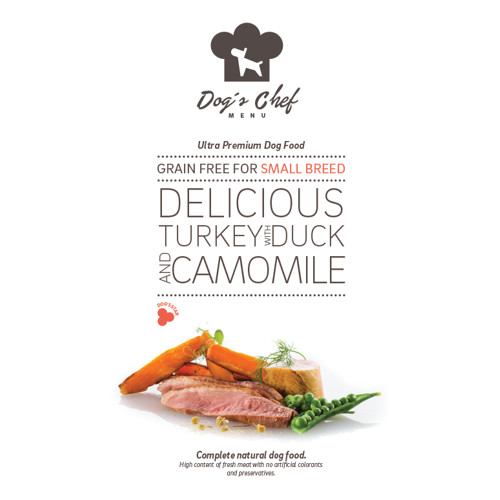 DOG’S CHEF Delicious Turkey with Duck and Camomile for SMALL BREED 500g