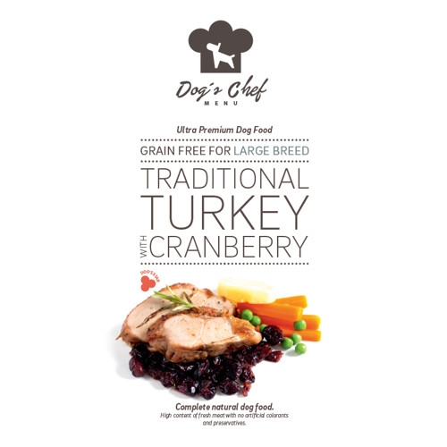 DOG’S CHEF Traditional Turkey with Cranberry for LARGE BREED 2kg