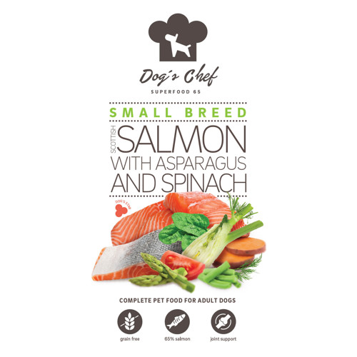 Dog’s Chef  SCOTTISH SALMON WITH ASPARAGUS & SPINACH Small Breed 500g