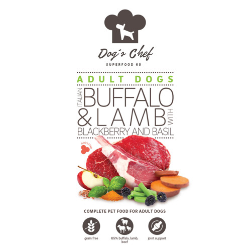 Dog’s Chef  ITALIAN BUFFALO & LAMB WITH BLACKBERRY AND BASIL 500g