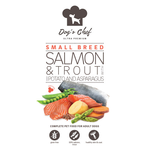 2x Dog’s Chef SALMON & TROUT WITH SWEET POTATO AND ASPARAGUS Small Breed 6kg