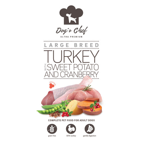 2x Dog’s Chef TURKEY WITH SWEET POTATO AND CRANBERRY Large Breed 12kg