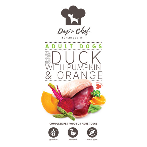 2x Dog’s Chef ENGLISH COUNTRY DUCK WITH PUMPKIN & ORANGE Active Dogs 12kg