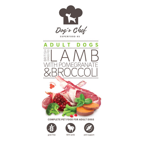 2x Dog’s Chef  GRASS FED LAMB WITH POMEGRANATE & BROCCOLI Active Dogs 12kg