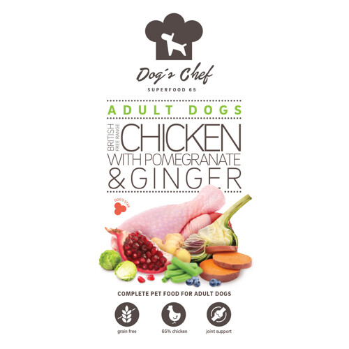 2x Dog’s Chef  BRITISH FREE RANGE CHICKEN WITH POMEGRANATE & GINGER Active Dogs 12kg