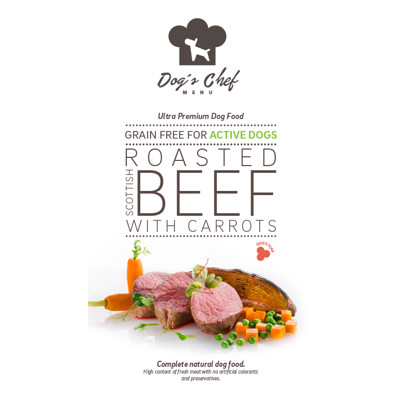DOG’S CHEF Roasted Scottish Beef with Carrots for ACTIVE DOGS 2kg