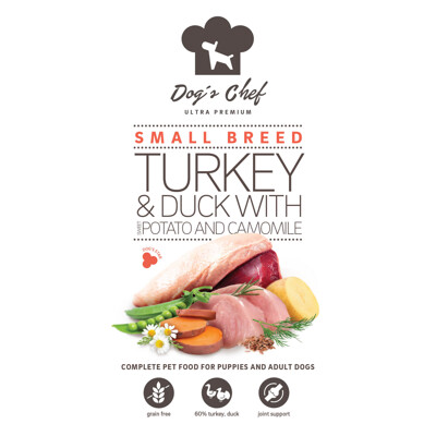 2x Dog’s Chef TURKEY &amp; DUCK WITH SWEET POTATO AND CAMOMILE Small Breed 6kg