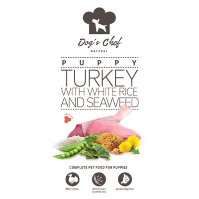 2x Dog’s Chef TURKEY WITH WHITE RICE AND SEAWEED Puppy 10kg