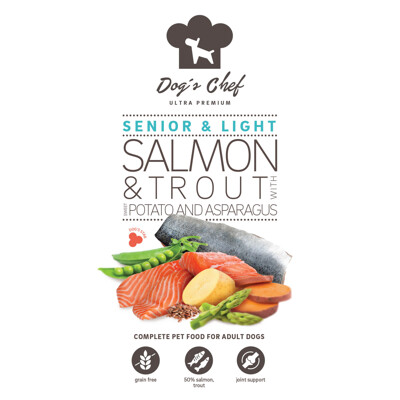 2x Dog’s Chef SALMON & TROUT WITH SWEET POTATO AND ASPARAGUS Senior & Light 12...