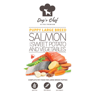 2x Dog’s Chef SALMON WITH SWEET POTATO AND VEGETABLES Puppy Large 12kg