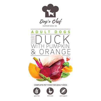 2x Dog’s Chef ENGLISH COUNTRY DUCK WITH PUMPKIN & ORANGE Active Dogs 12kg