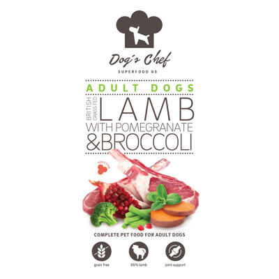 2x Dog’s Chef GRASS FED LAMB WITH POMEGRANATE & BROCCOLI Active Dogs 12kg